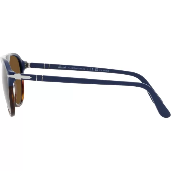 Persol Mens Po3302s Aviator SunglassesBlueHavanaBrown Polarized