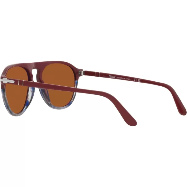 Persol Mens Po3302s Aviator SunglassesBordeauxStriped Grey BlackBrown