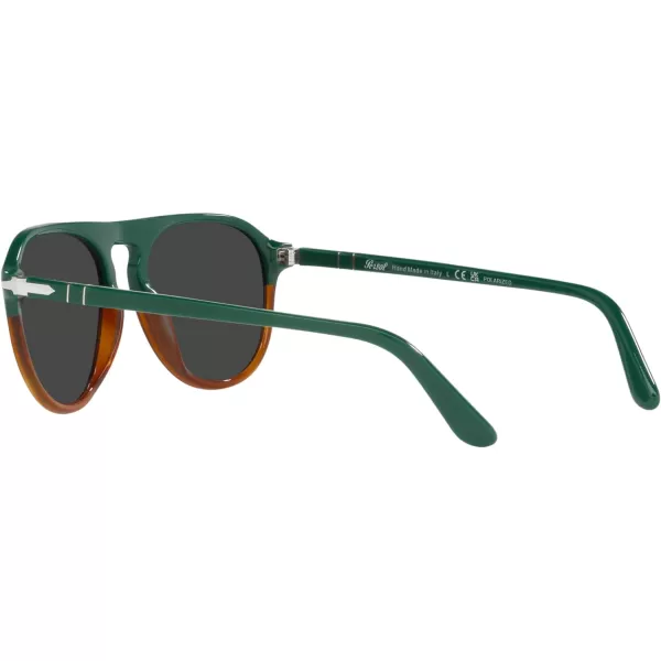 Persol Mens Po3302s Aviator SunglassesGreenHavana ChiaraBlack Polarized