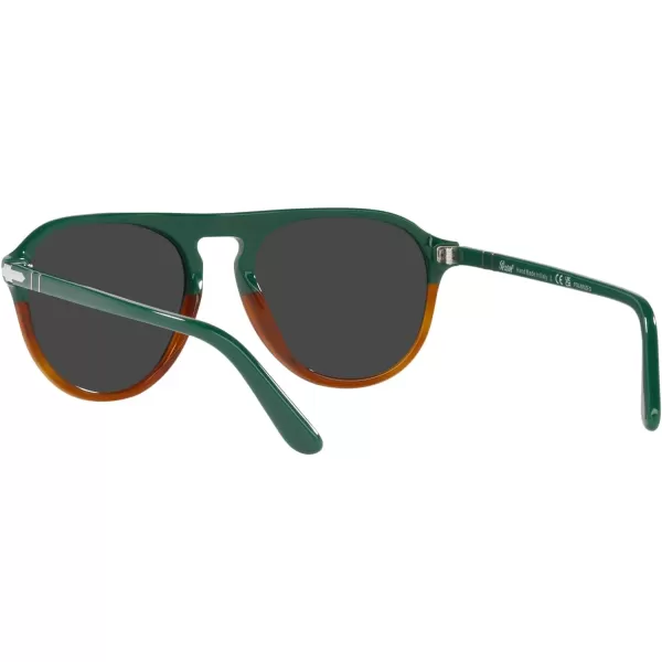 Persol Mens Po3302s Aviator SunglassesGreenHavana ChiaraBlack Polarized