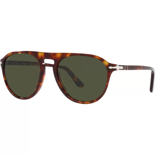 Persol Mens Po3302s Aviator SunglassesHavanaGreen