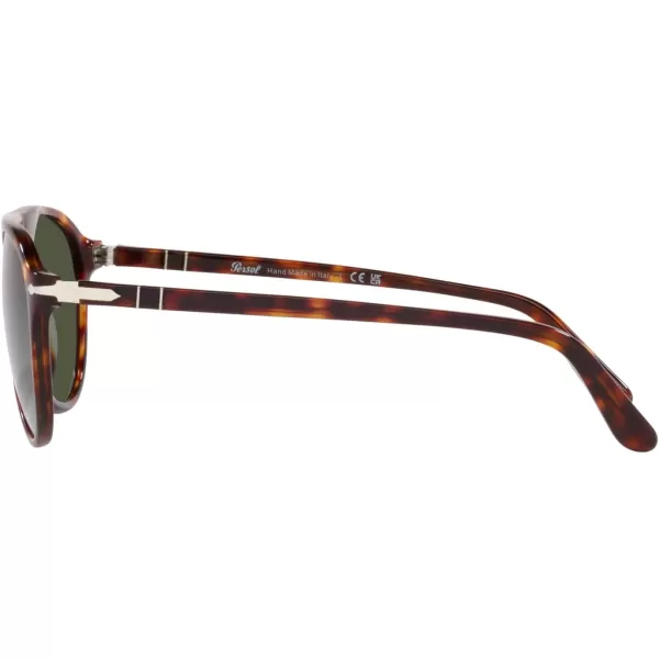 Persol Mens Po3302s Aviator SunglassesHavanaGreen