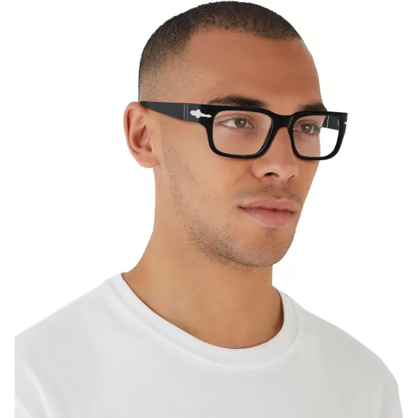 Persol Mens Po3315v Rectangular Prescription Eyewear FramesBlackDemo Lens