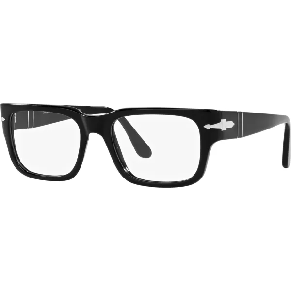 Persol Mens Po3315v Rectangular Prescription Eyewear FramesBlackDemo Lens