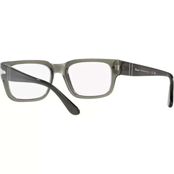 Persol Mens Po3315v Rectangular Prescription Eyewear FramesTransparent Taupe GrayDemo Lens