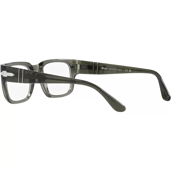 Persol Mens Po3315v Rectangular Prescription Eyewear FramesTransparent Taupe GrayDemo Lens