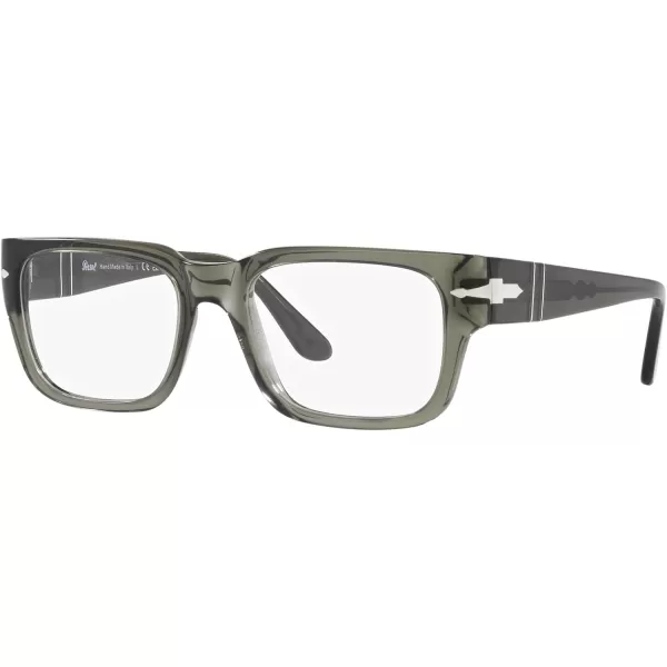 Persol Mens Po3315v Rectangular Prescription Eyewear FramesTransparent Taupe GrayDemo Lens