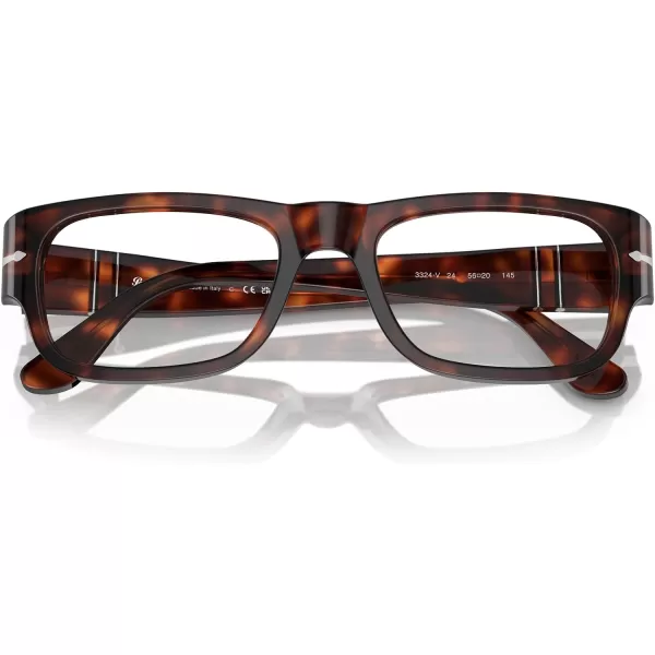 Persol Mens Po3324v Square Prescription Eyewear FramesHavanaDemo Lens