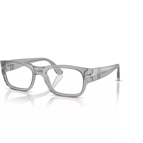 Persol Mens Po3324v Square Prescription Eyewear FramesTransparent GreyDemo Lens