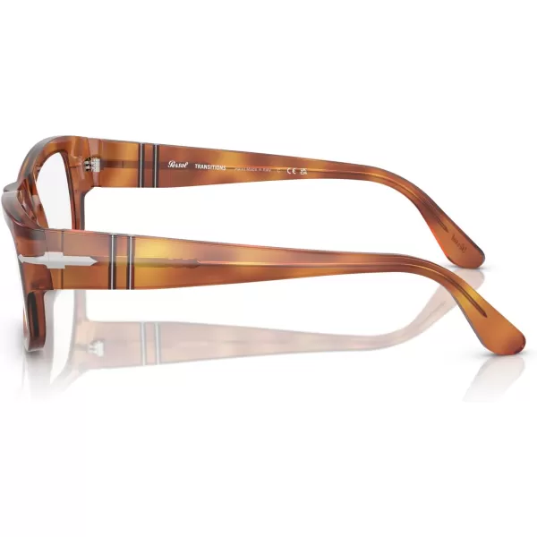 Persol Mens Po3326s Square SunglassesTerra Di SienaTransitions Clear to Brown