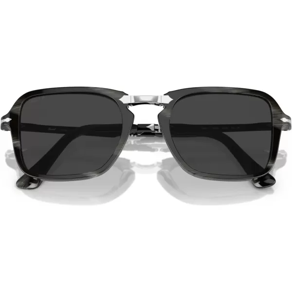 Persol Mens Po3330s Rectangular SunglassesBlack Horn