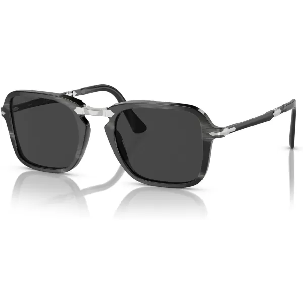 Persol Mens Po3330s Rectangular SunglassesBlack Horn