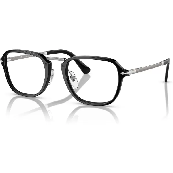 Persol Mens Po3331v Rectangular Prescription Eyewear FramesBlackDemo Lens