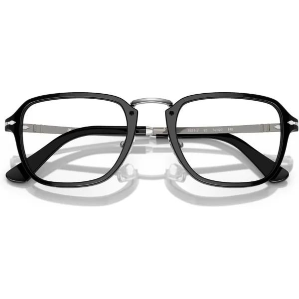 Persol Mens Po3331v Rectangular Prescription Eyewear FramesBlackDemo Lens