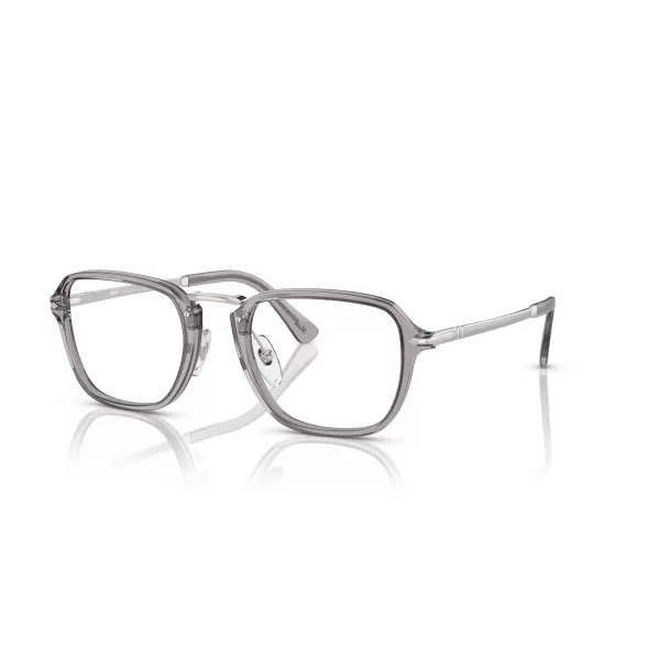 Persol Mens Po3331v Rectangular Prescription Eyewear FramesTransparent GreyDemo Lens