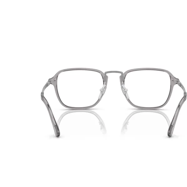 Persol Mens Po3331v Rectangular Prescription Eyewear FramesTransparent GreyDemo Lens