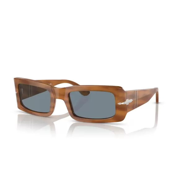 Persol Mens Po3332s Francis Rectangular SunglassesStriped Brown