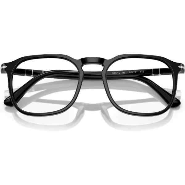 Persol Mens Po3337v Round Prescription Eyewear FramesBlackDemo Lens