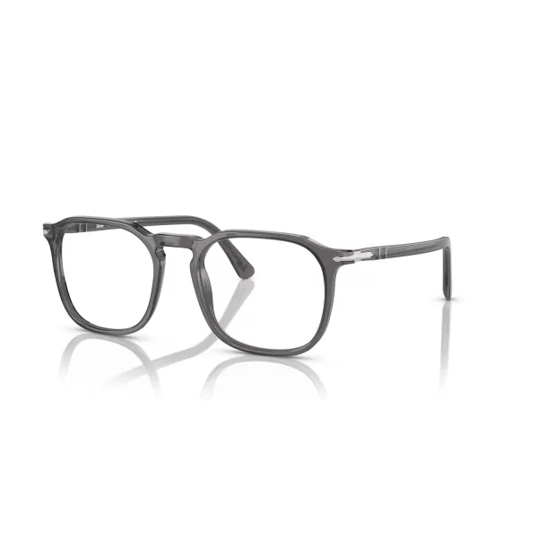 Persol Mens Po3337v Round Prescription Eyewear FramesTransparent GreyDemo Lens