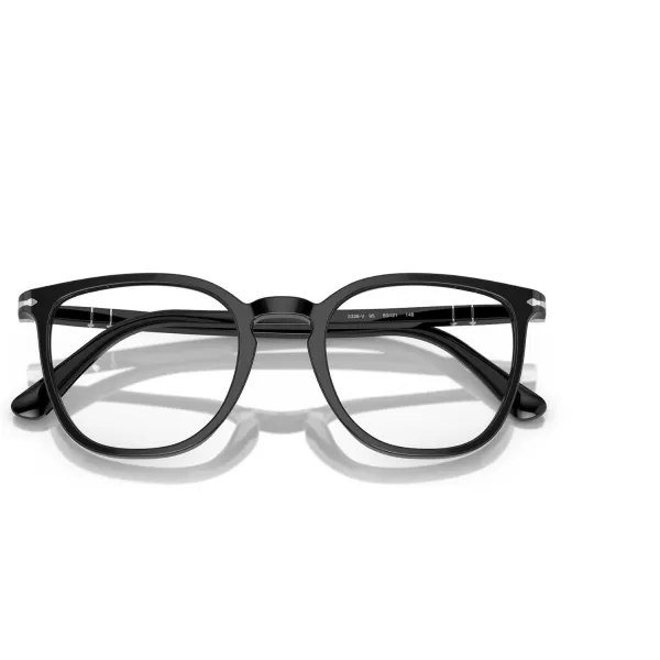 Persol Mens Po3338v Round Prescription Eyewear FramesBlackDemo Lens