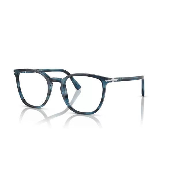 Persol Mens Po3338v Round Prescription Eyewear FramesStriped BlueDemo Lens