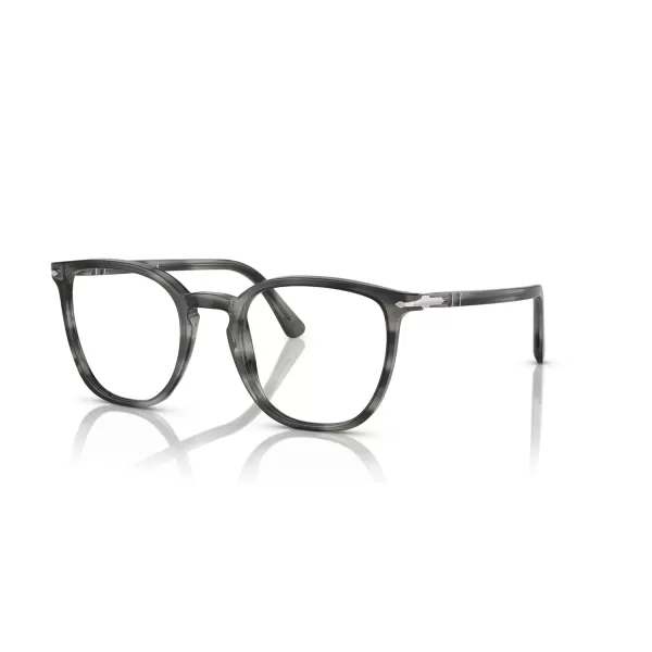 Persol Mens Po3338v Round Prescription Eyewear FramesStriped GreyDemo Lens