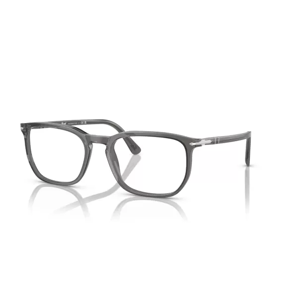 Persol Mens Po3339v Round Prescription Eyewear FramesTransparent GreyDemo Lens