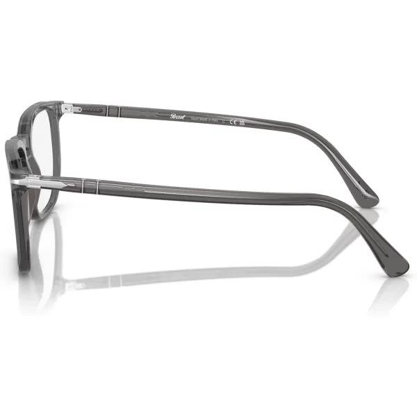 Persol Mens Po3339v Round Prescription Eyewear FramesTransparent GreyDemo Lens