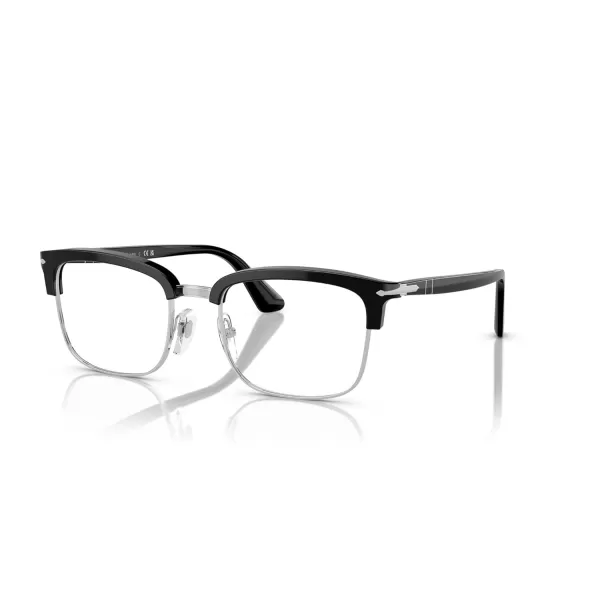 Persol Mens Po3340v Lina Rectangular Prescription Eyewear FramesBlackDemo Lens