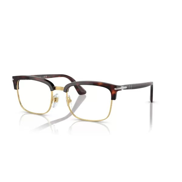 Persol Mens Po3340v Lina Rectangular Prescription Eyewear FramesHavanaDemo Lens