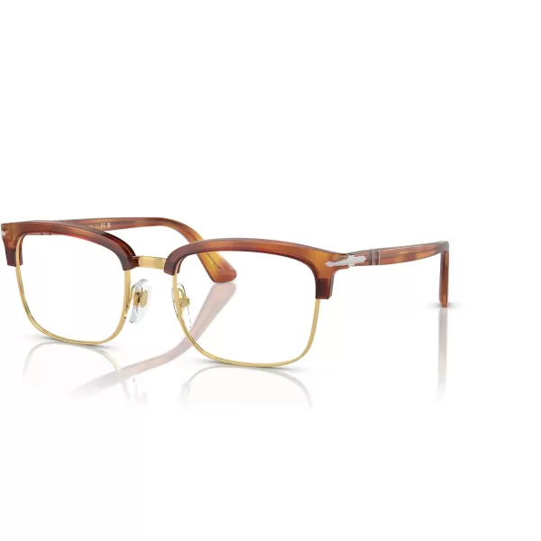 Persol Mens Po3340v Lina Rectangular Prescription Eyewear FramesTerra Di SienaDemo Lens