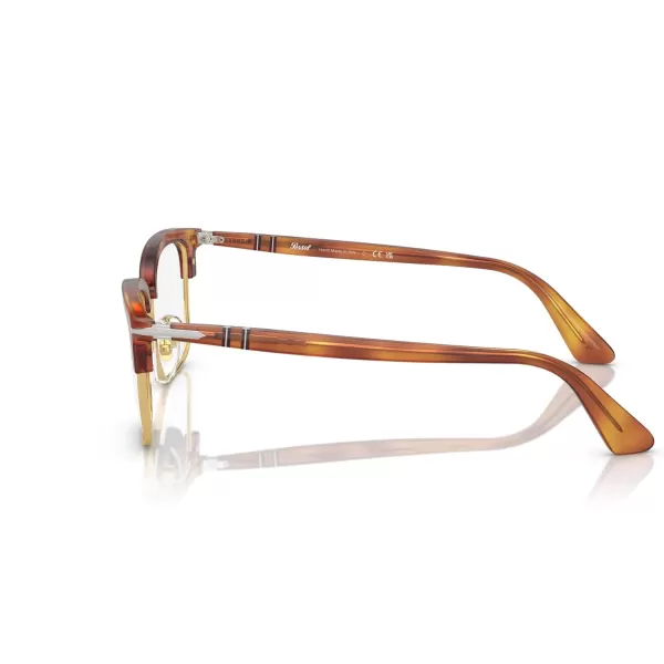 Persol Mens Po3340v Lina Rectangular Prescription Eyewear FramesTerra Di SienaDemo Lens