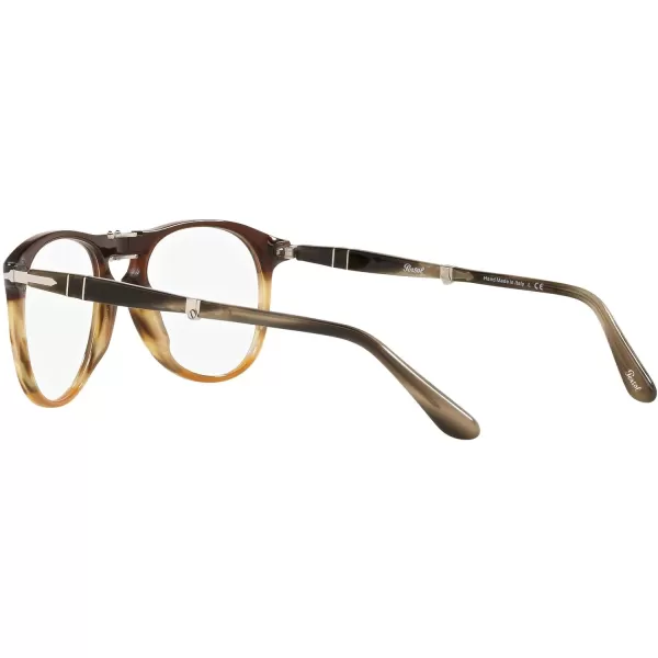 Persol Mens Po9714vm Aviator Prescription Eyewear FramesStriped BrownDemo Lens