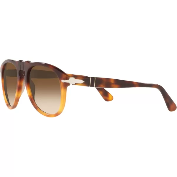 Persol PO0649 Aviator SunglassesDark TortoiseLight Brown TortoiseClear Gradient Brown