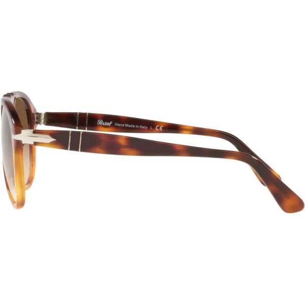 Persol PO0649 Aviator SunglassesDark TortoiseLight Brown TortoiseClear Gradient Brown