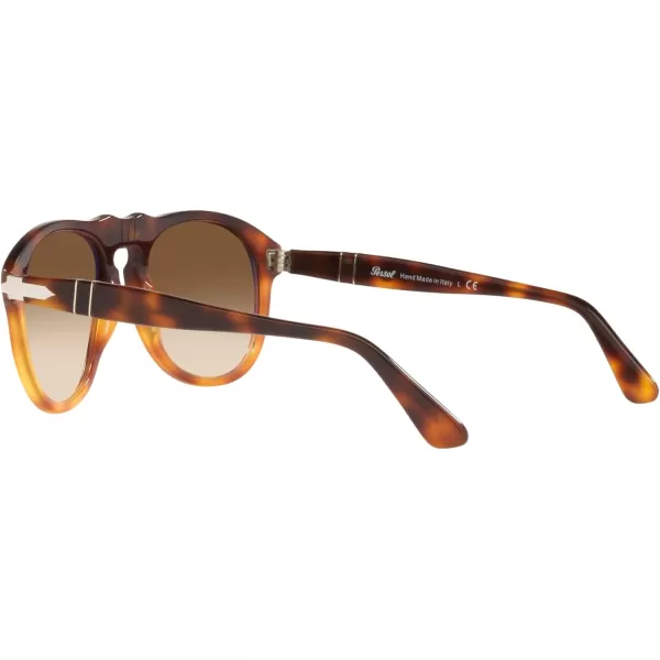 Persol PO0649 Aviator SunglassesDark TortoiseLight Brown TortoiseClear Gradient Brown