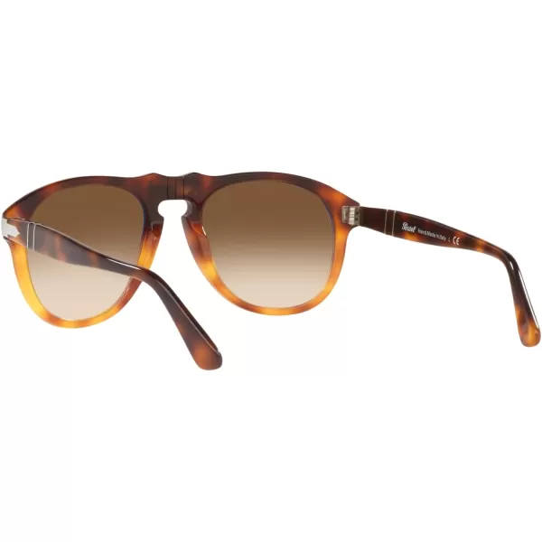 Persol PO0649 Aviator SunglassesDark TortoiseLight Brown TortoiseClear Gradient Brown