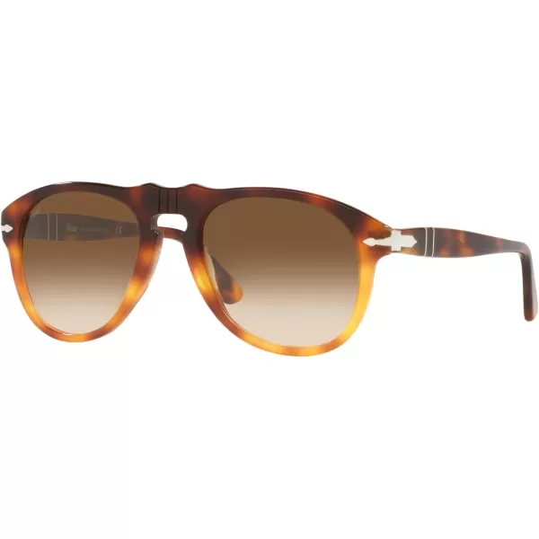 Persol PO0649 Aviator SunglassesDark TortoiseLight Brown TortoiseClear Gradient Brown