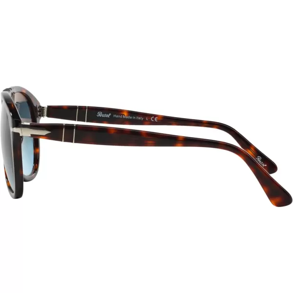 Persol PO0649 Aviator SunglassesHavanaLight Blue Gradient