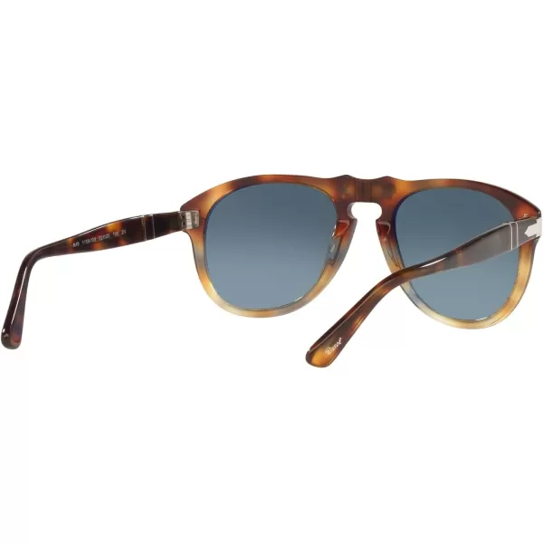 Persol PO0649 Aviator SunglassesTortoise Spotted BrownAzure Gradient Blue