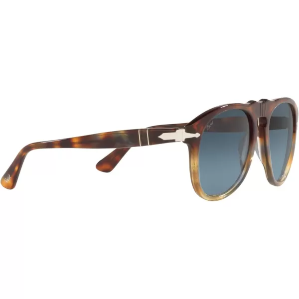 Persol PO0649 Aviator SunglassesTortoise Spotted BrownAzure Gradient Blue