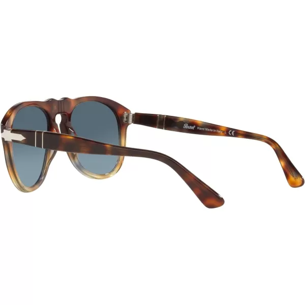 Persol PO0649 Aviator SunglassesTortoise Spotted BrownAzure Gradient Blue