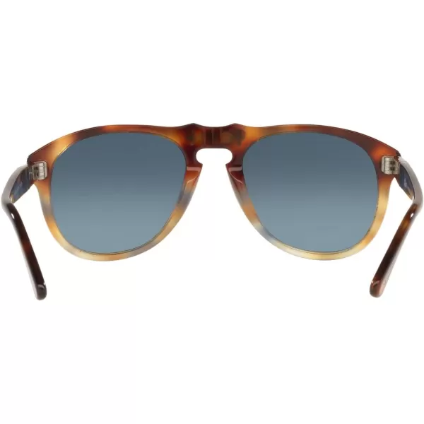 Persol PO0649 Aviator SunglassesTortoise Spotted BrownAzure Gradient Blue