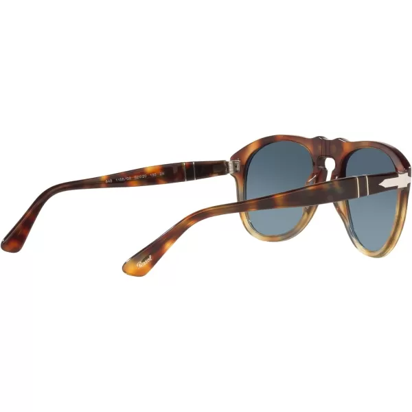 Persol PO0649 Aviator SunglassesTortoise Spotted BrownAzure Gradient Blue