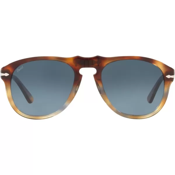 Persol PO0649 Aviator SunglassesTortoise Spotted BrownAzure Gradient Blue