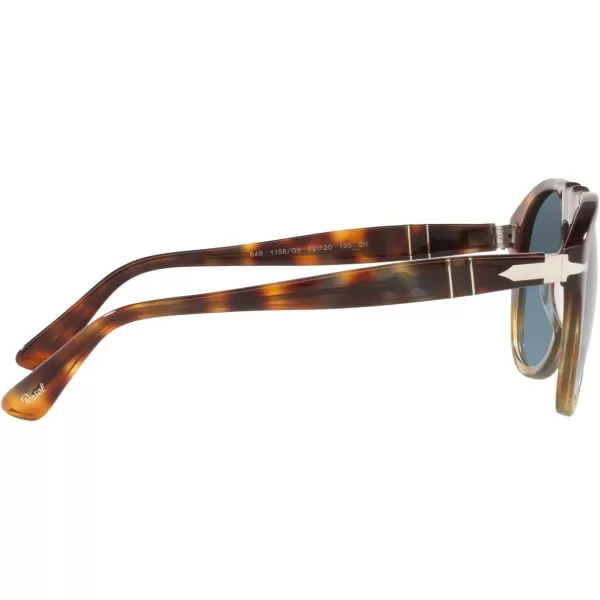 Persol PO0649 Aviator SunglassesTortoise Spotted BrownAzure Gradient Blue