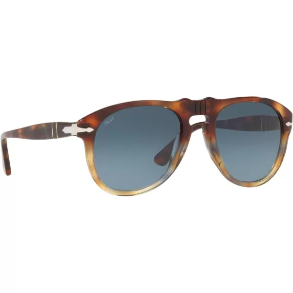 Persol PO0649 Aviator SunglassesTortoise Spotted BrownAzure Gradient Blue