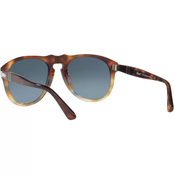 Persol PO0649 Aviator SunglassesTortoise Spotted BrownAzure Gradient Blue