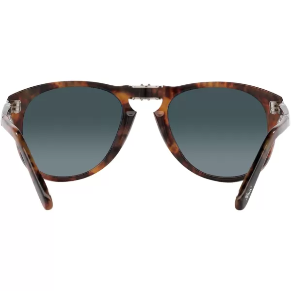 Persol PO0714SM Steve McQueen Aviator SunglassesCaffeLight Blue Gradient Dark Blue Polarized