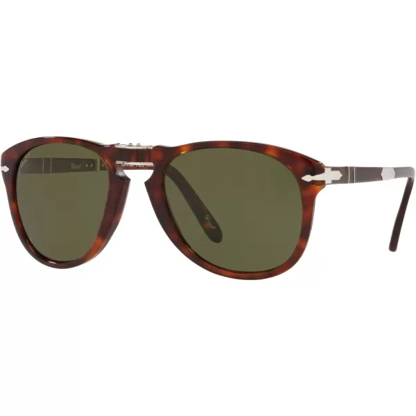 Persol PO0714SM Steve McQueen Aviator SunglassesHavanaGreen Polarized